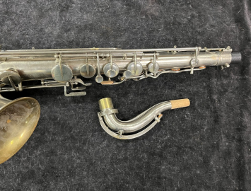 Photo 19th Century 'LAIGNEL' Silver Tenor Saxophone - Keys to Low B!